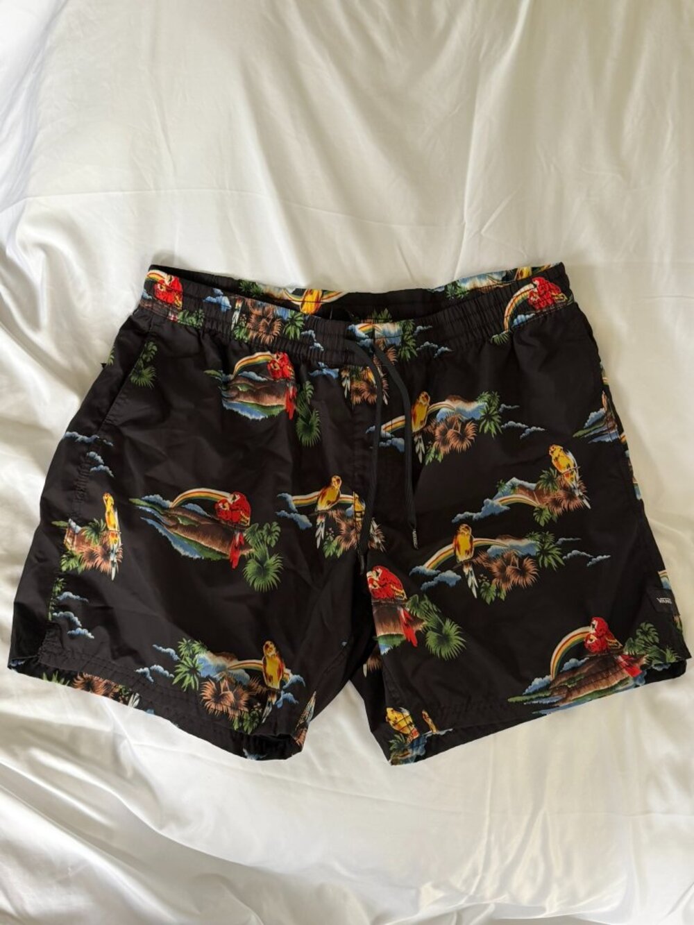 Vans Hoffman California Fabrics Tropical Parrot Print Swim Trunks XL